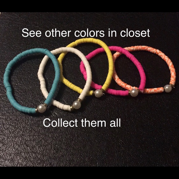 🔴Pearl and Alloy Stretch Bracelet-Aqua - Picture 2 of 5